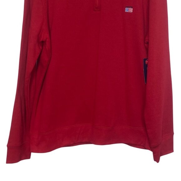 Chaps Everyday Fleece Pullover Mens Medium Red New 1/4 Zip - Picture 5 of 11